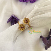 Premium AD Stone Toe Rings -Disc Flower- Red-G7515